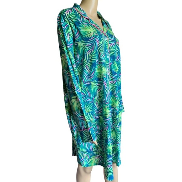 LANDSEND Wms Plus Comfort Knit Soft Breathable Pajama Nightshirt Cover Up Robe - Picture 3 of 10